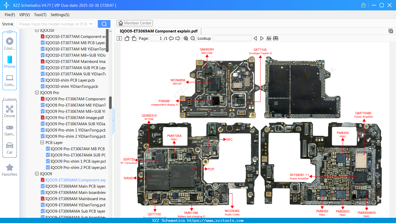 VIVO IQOO9-ET3069AM Component Explain